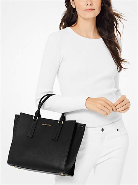 michael kors alessa bag|Alessa Large Pebbled Leather Satchel .